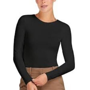 Frank & Oak Black Long Sleeve Spandex Top